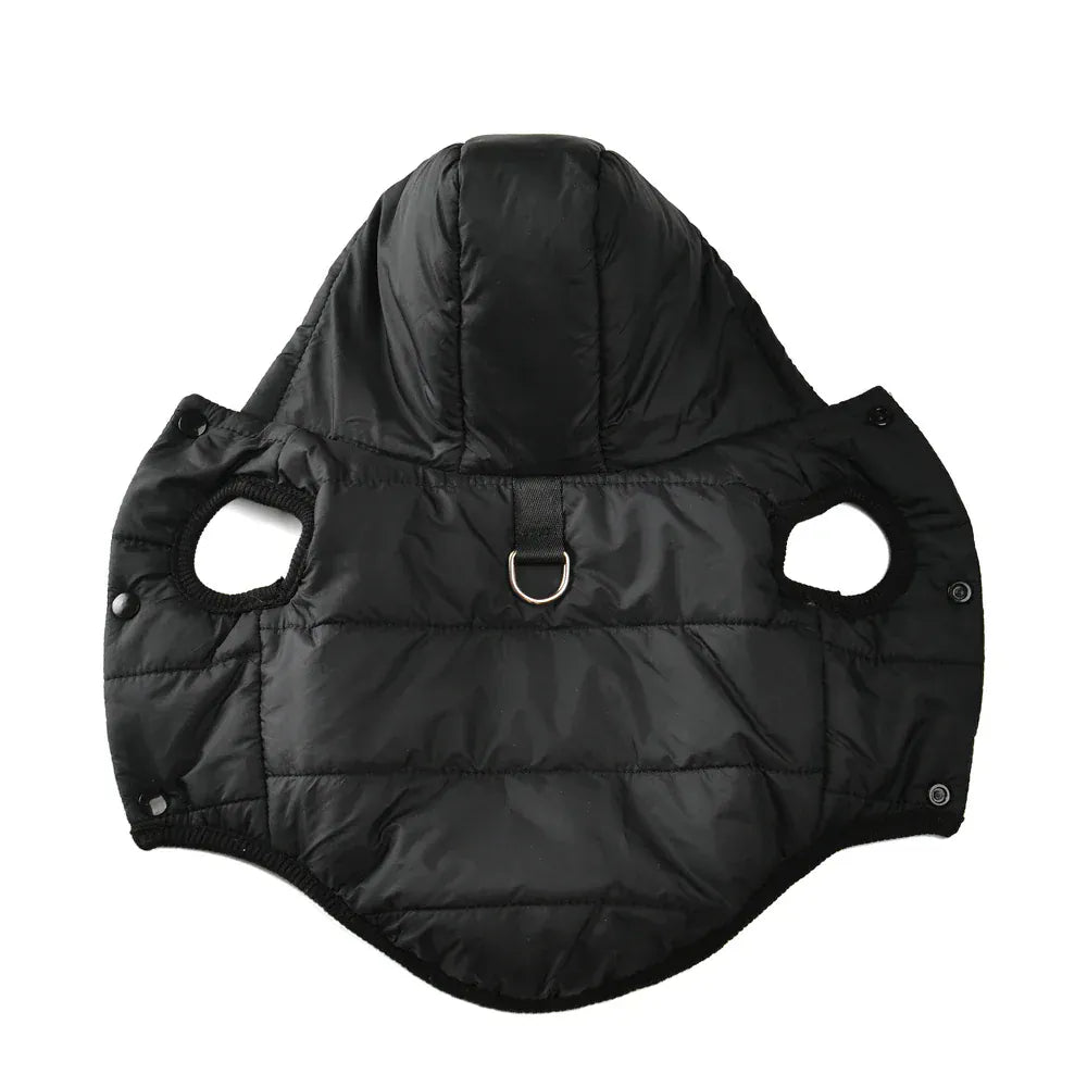 Thick Fleece Dog Parka - Winter Hoodie Coat with D-Ring for Small Breeds