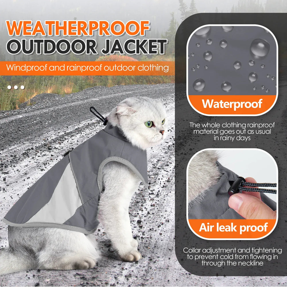 Thick Windproof Cat Jacket - Heavy Duty Winter Coat for Small Pets