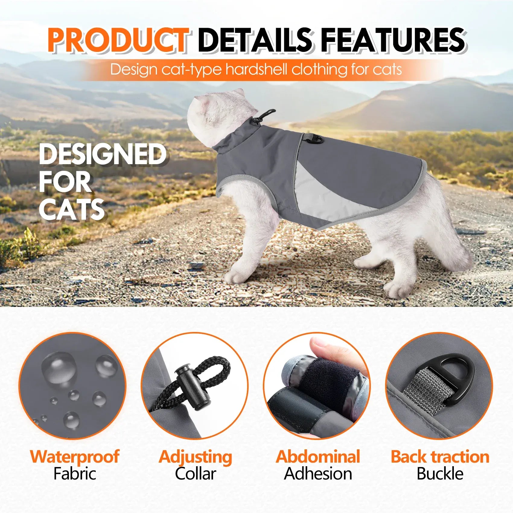 Thick Windproof Cat Jacket - Heavy Duty Winter Coat for Small Pets