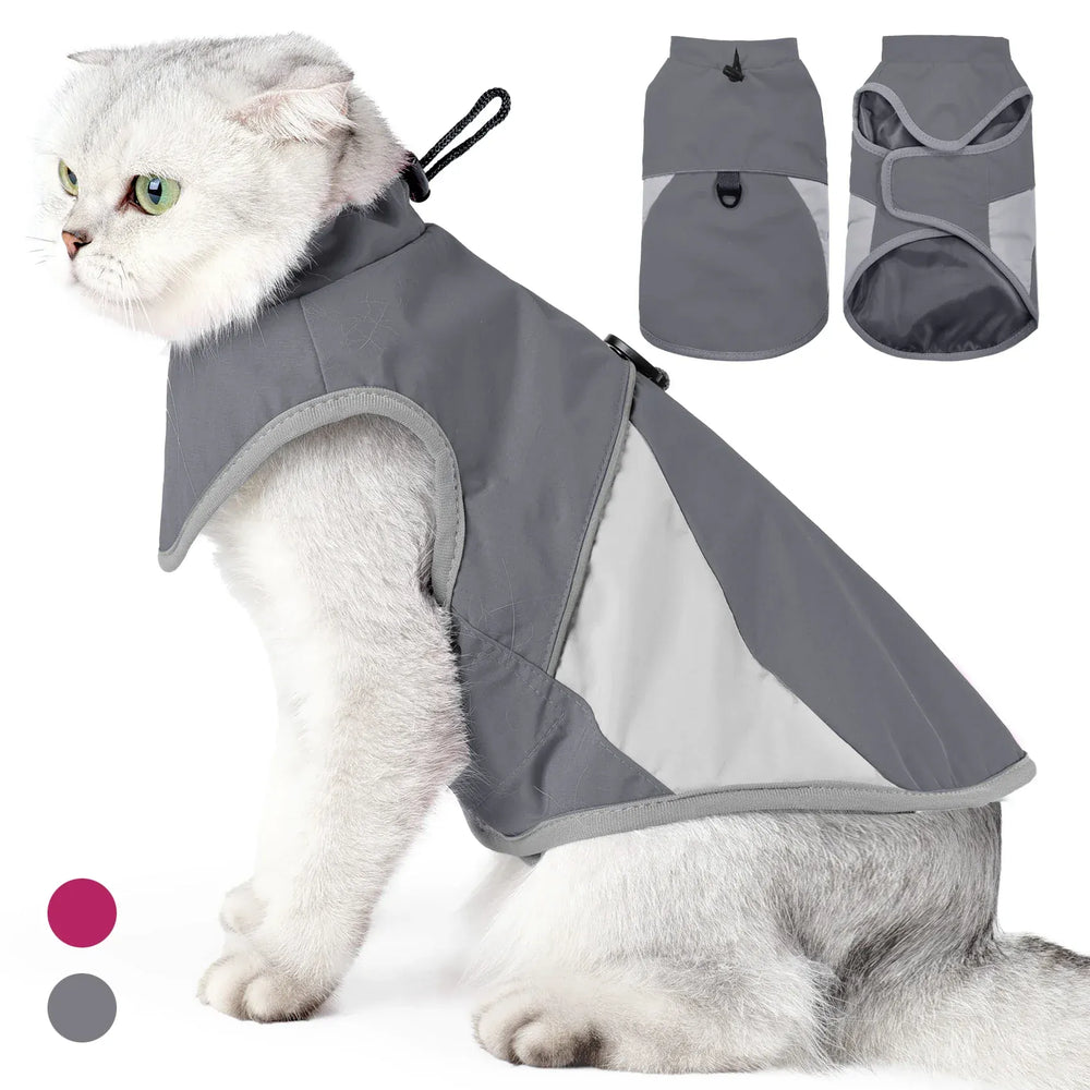 Thick Windproof Cat Jacket - Heavy Duty Winter Coat for Small Pets
