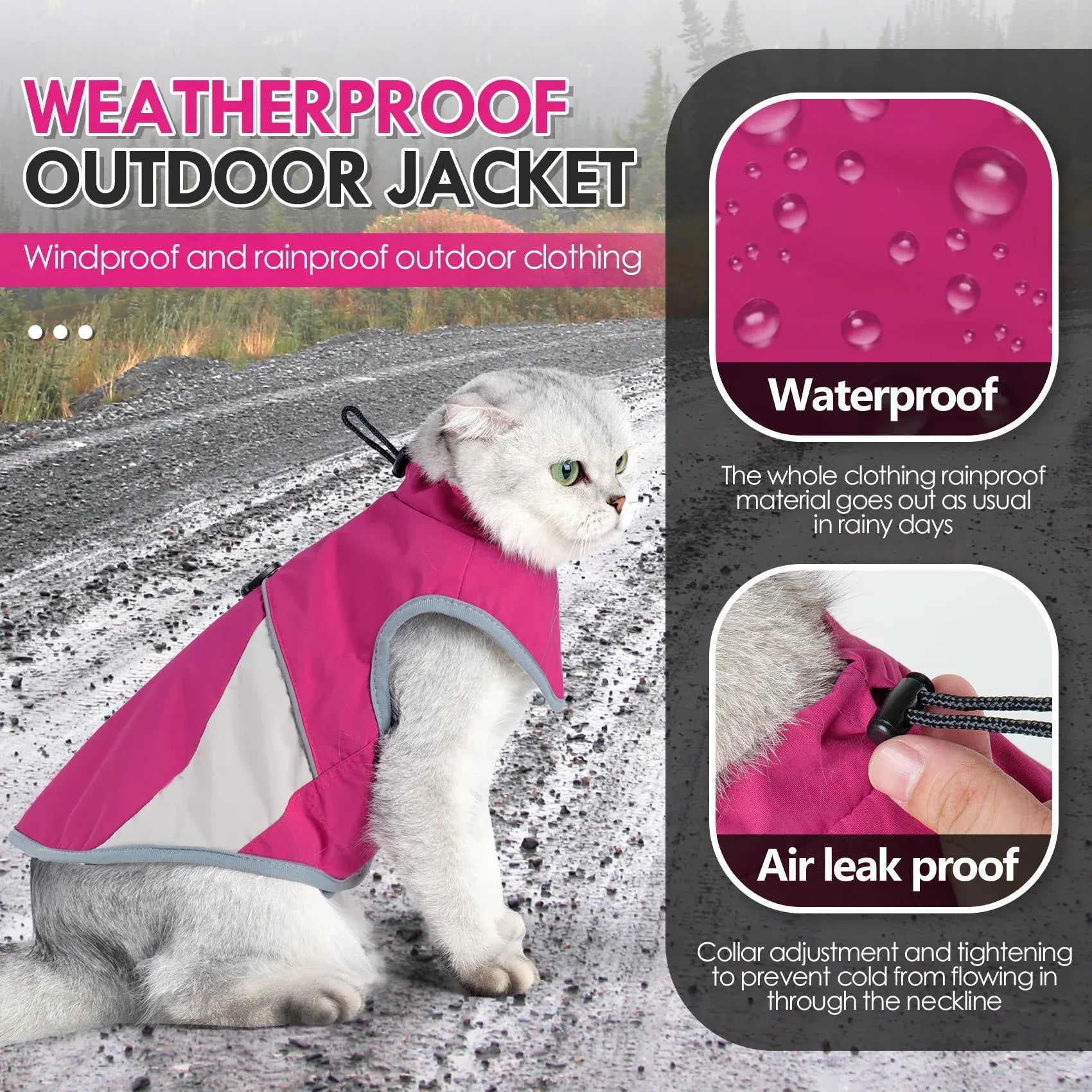 Thick Windproof Cat Jacket - Heavy Duty Winter Coat for Small Pets