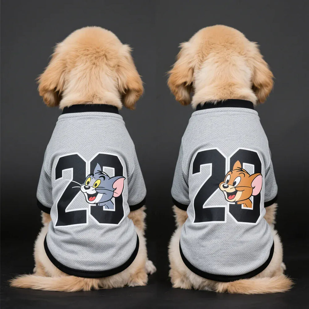 Tom Cat IP Licensed Pet Clothes – Breathable Soccer Jersey for Dogs | Cool & Comfortable Outfit for Small Dog Breeds