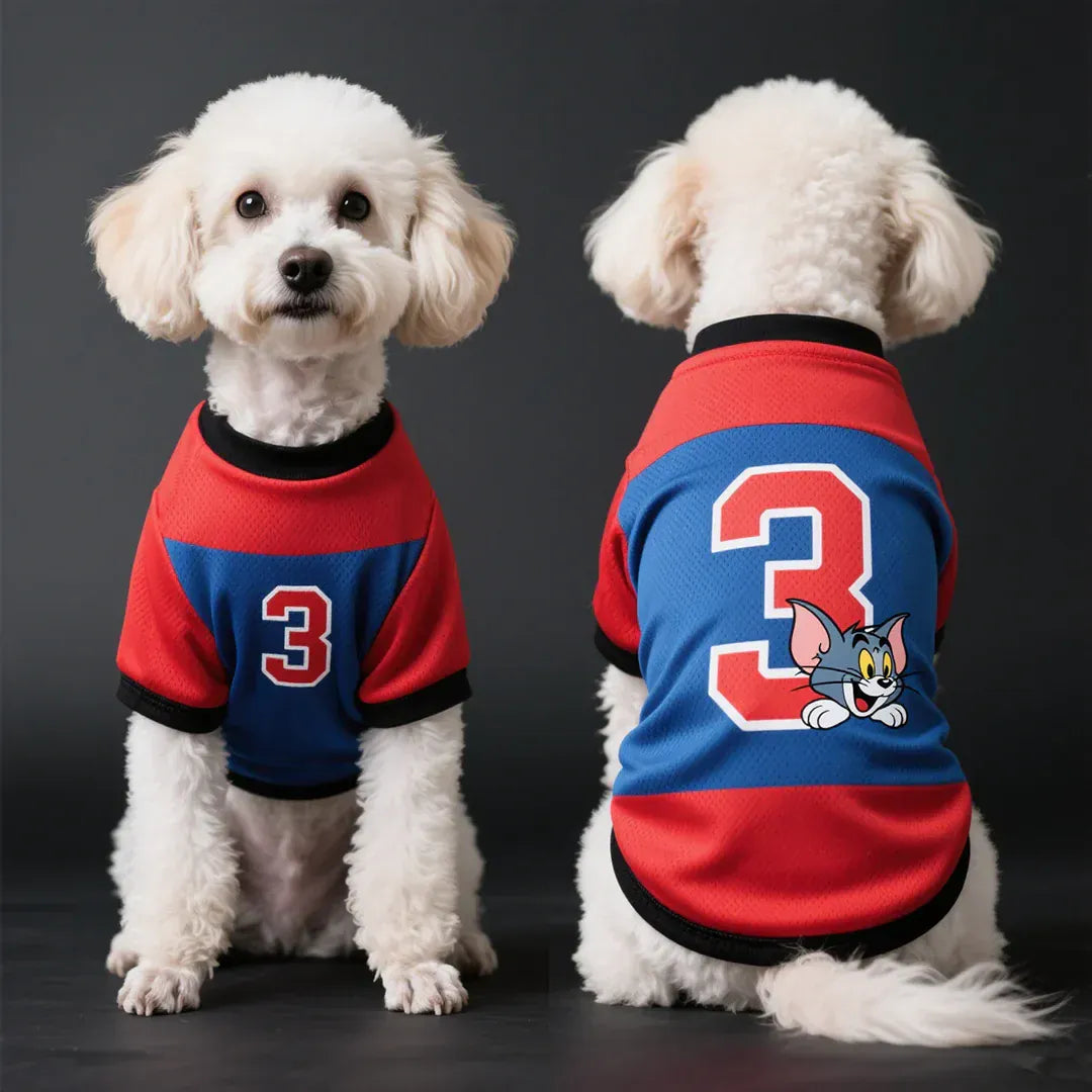 Tom Cat IP Pet Clothes For Dogs Pet Supplies Breathable Cool Comfortable Soccer Jerseys Small-sized Dog Breeds Cool And Stylish