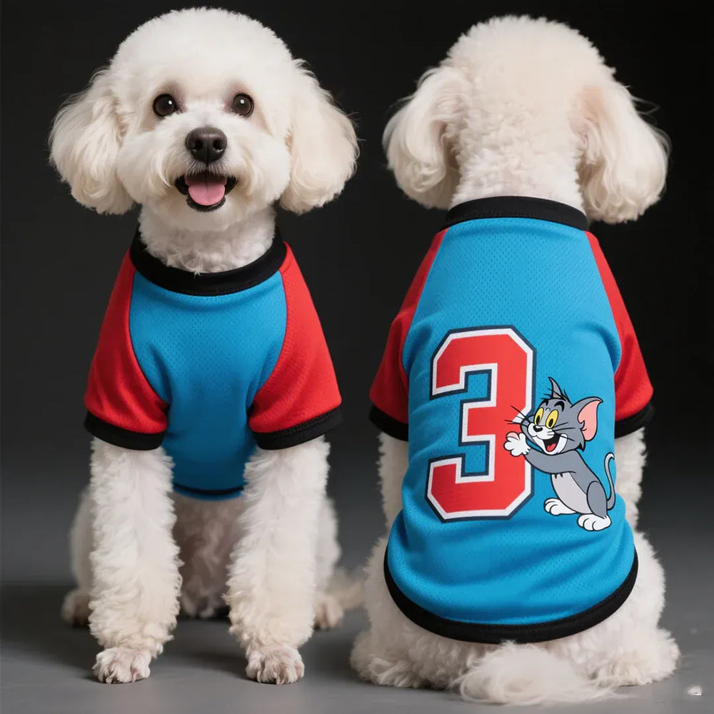 Tom Cat IP Pet Clothes For Dogs Pet Supplies Breathable Cool Comfortable Soccer Jerseys Small-sized Dog Breeds Cool And Stylish