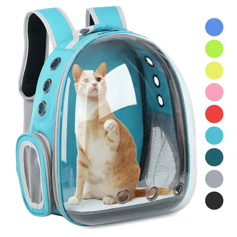 Transparent Cat Carrier Backpack – Bubble Window Pet Travel Bag for Small Dogs & Cats
