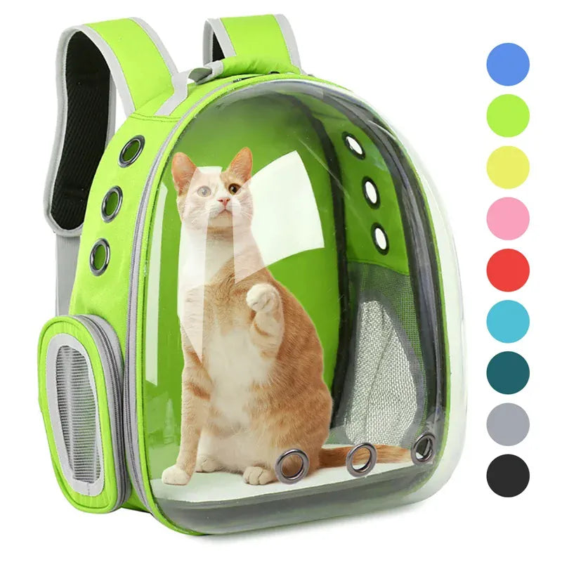Transparent Cat Carrier Backpack – Bubble Window Pet Travel Bag for Small Dogs & Cats