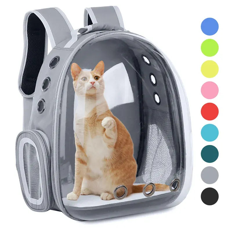 Transparent Cat Carrier Backpack – Bubble Window Pet Travel Bag for Small Dogs & Cats