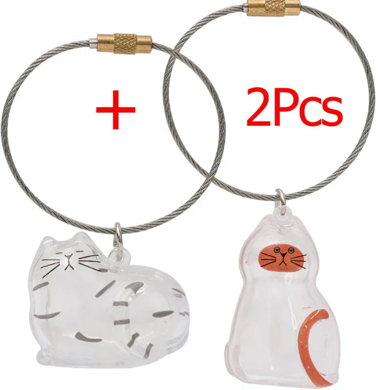 Transparent Cat Hair Storage Keychain - Pet Fur Keepsake Memorial Pendant