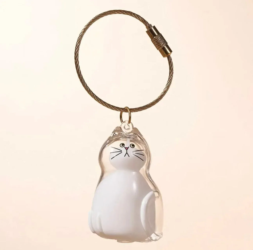 Transparent Cat Hair Storage Keychain - Pet Fur Keepsake Memorial Pendant
