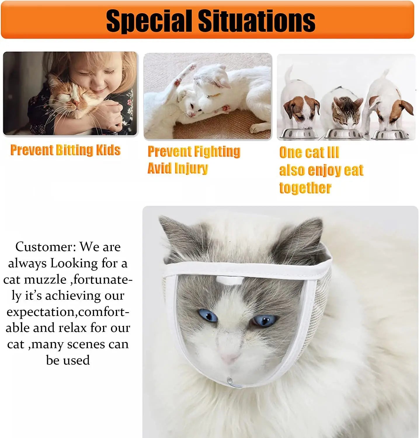 Transparent Cat Muzzle - Breathable Anti-Bite Mask for Safe Grooming & Handling