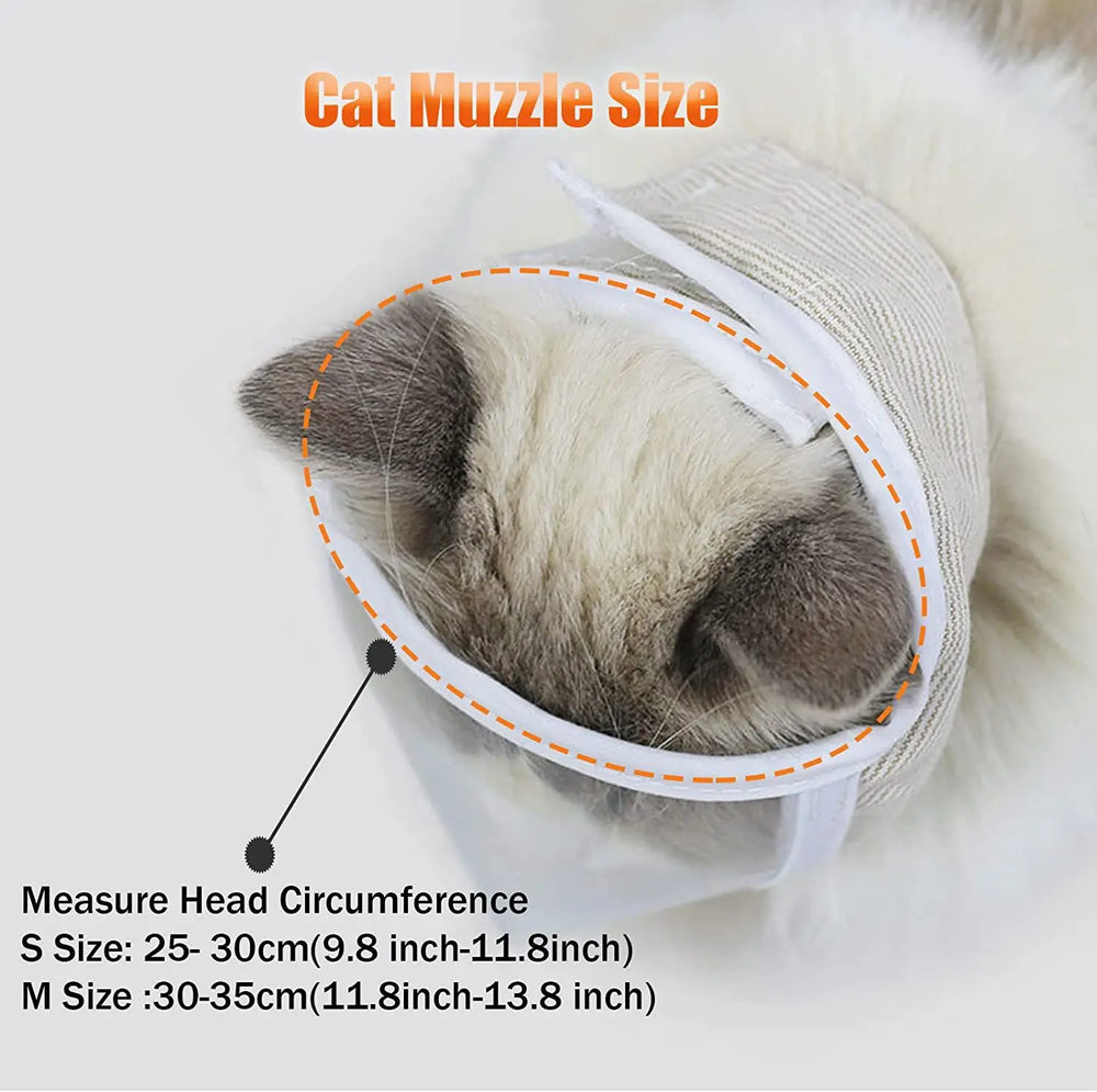 Transparent Cat Muzzle - Breathable Anti-Bite Mask for Safe Grooming & Handling