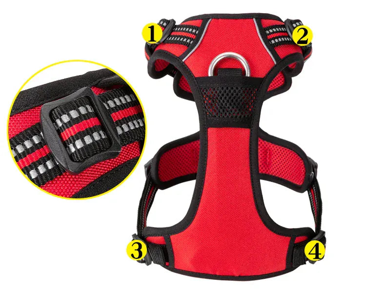 Truelove No-Pull Dog Harness - Reflective Safety Vest with 4 Adjustment Points