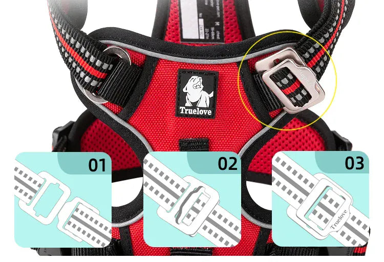 Truelove No-Pull Dog Harness - Reflective Safety Vest with 4 Adjustment Points