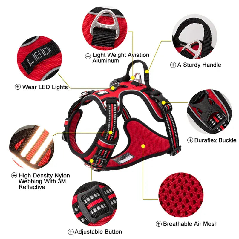 Truelove No-Pull Dog Harness - Reflective Safety Vest with 4 Adjustment Points