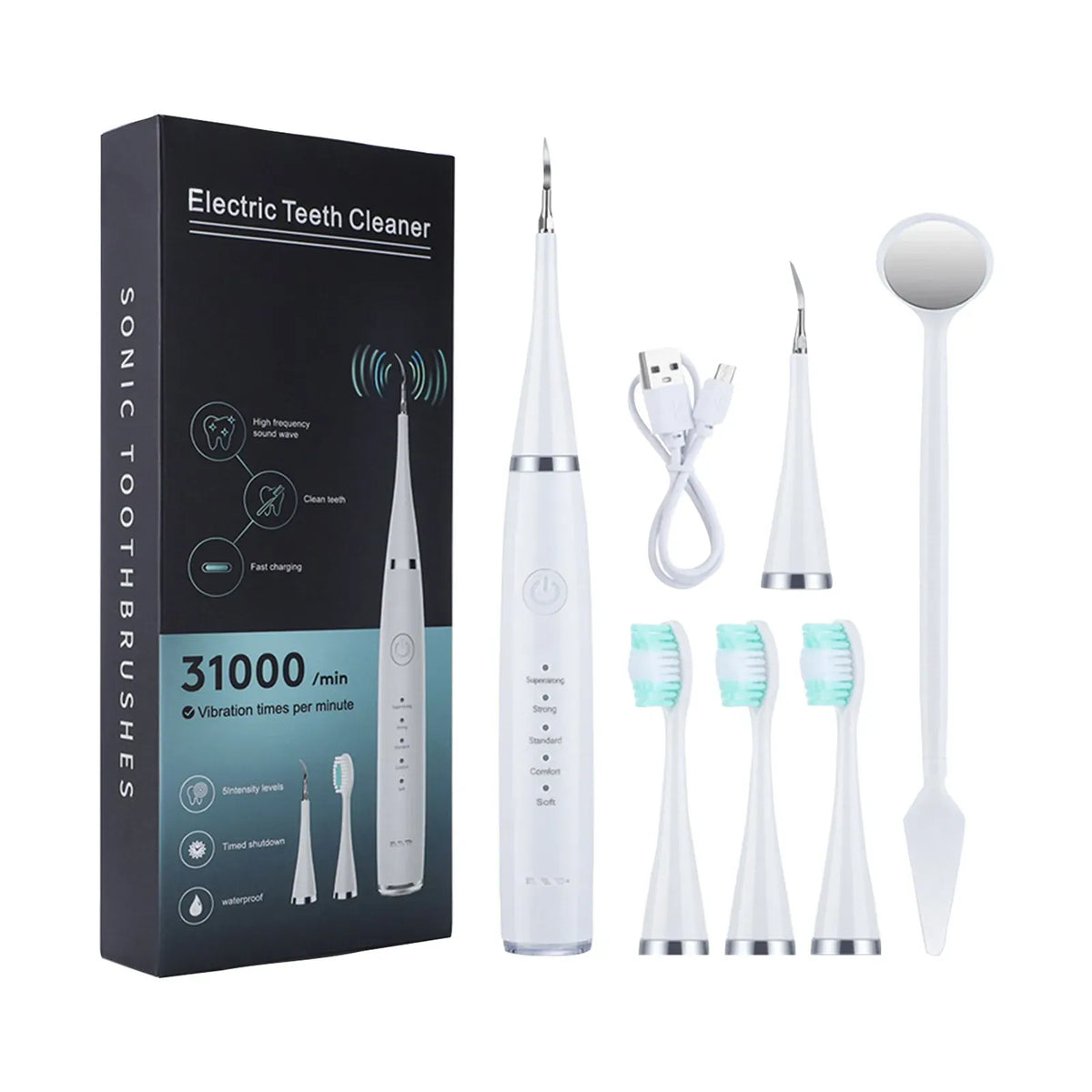 Ultrasonic Electric Dog Toothbrush | Portable Professional Pet Dental Cleaner | Plaque & Tartar Removal for Dogs & Cats