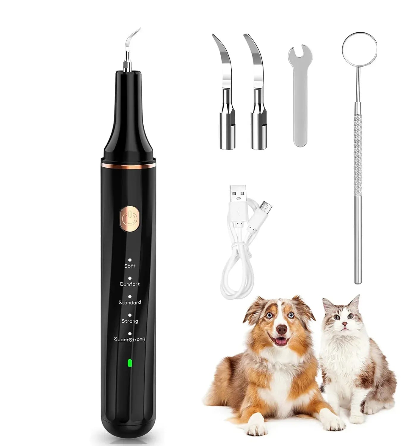 Ultrasonic Electric Dog Toothbrush | Professional Pet Plaque & Tartar Remover | Teeth Whitening & Dental Care