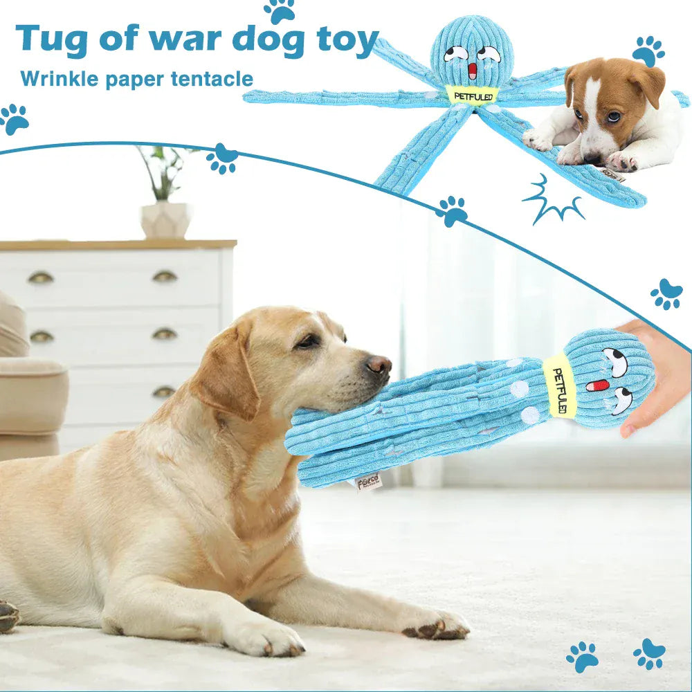 Valentine’s Day Dog Snuffle Toy | Plush Octopus Interactive Puzzle | Chew & Slow Feeding Game for Puppies & Dogs