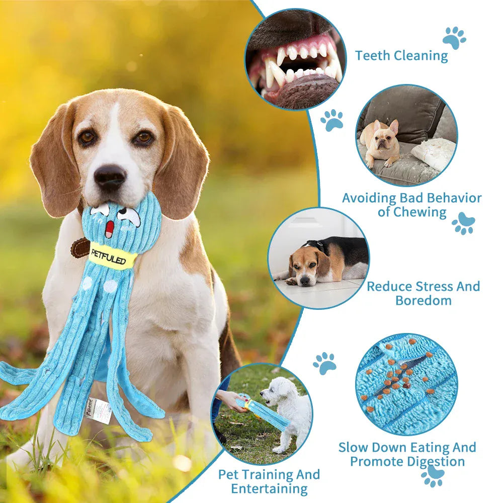 Valentine’s Day Dog Snuffle Toy | Plush Octopus Interactive Puzzle | Chew & Slow Feeding Game for Puppies & Dogs