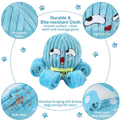 Valentine’s Day Dog Snuffle Toy | Plush Octopus Interactive Puzzle | Chew & Slow Feeding Game for Puppies & Dogs