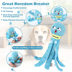 Valentine’s Day Dog Snuffle Toy | Plush Octopus Interactive Puzzle | Chew & Slow Feeding Game for Puppies & Dogs