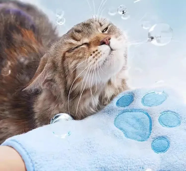 Waterless Pet Cleaning Gloves - Wash-Free Grooming Gloves for Dogs & Cats, Massage & Decontamination with Cleaning Essence