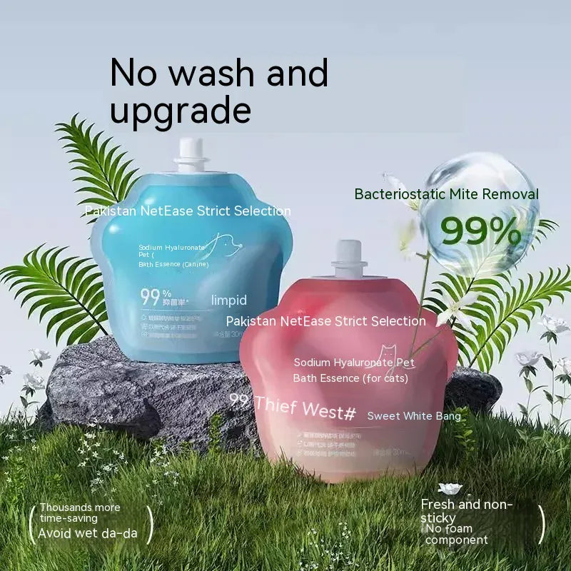 Waterless Pet Cleaning Gloves - Wash-Free Grooming Gloves for Dogs & Cats, Massage & Decontamination with Cleaning Essence