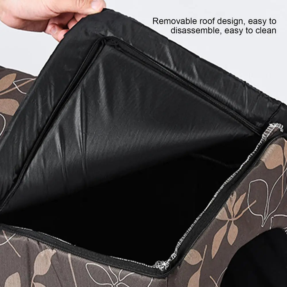 Waterproof Outdoor Cat House - Winter Warm Shelter with Foldable Design