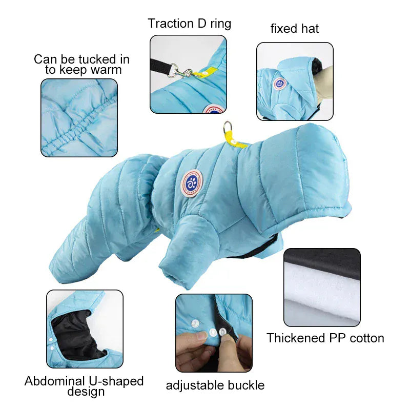 Waterproof Winter Dog Coat – Warm Fleece-Lined Jacket Vest for Small Dogs, French Bulldog, Chihuahua & Puppies