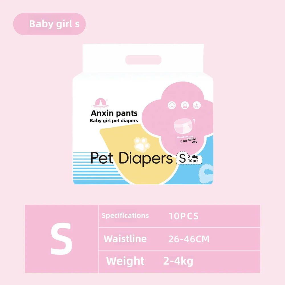 Wearable Pet Diapers - Waterproof Anti-Leak Disposable Dog Diapers for Male & Female Dogs, Breathable Comfort for Incontinence & Menstrual Care