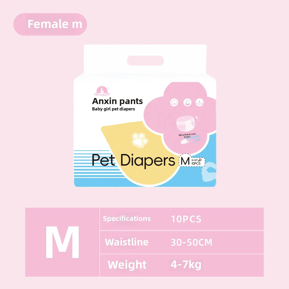 Wearable Pet Diapers - Waterproof Anti-Leak Disposable Dog Diapers for Male & Female Dogs, Breathable Comfort for Incontinence & Menstrual Care