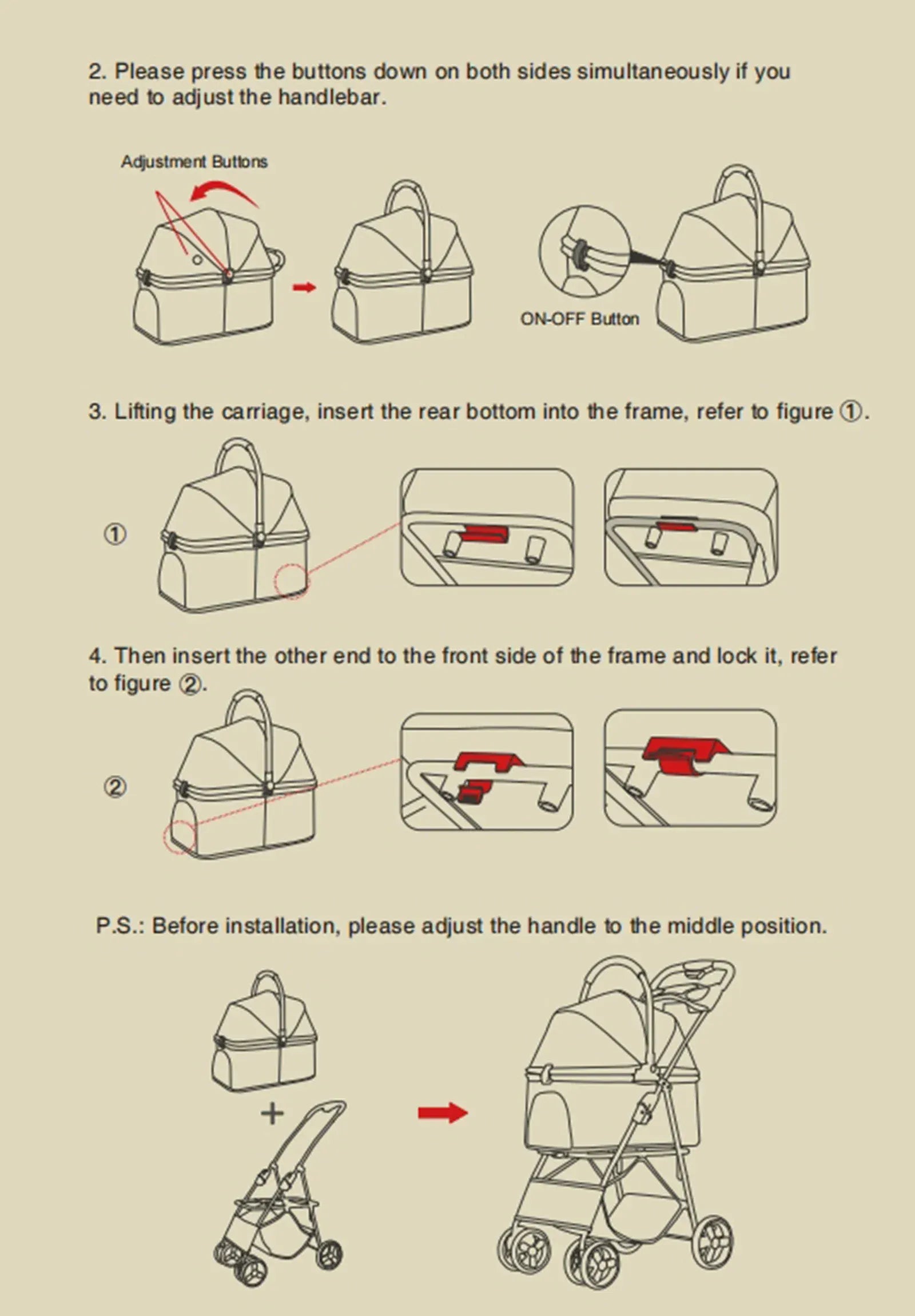 Wedyvko Luxury Pet Stroller - Detachable 4-Wheel Dog Stroller with Cup Holder, One-Click Folding Design & Travel Carrying Bag