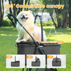 Wedyvko Luxury Pet Stroller - Detachable 4-Wheel Dog Stroller with Cup Holder, One-Click Folding Design & Travel Carrying Bag