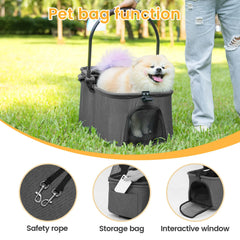 Wedyvko Luxury Pet Stroller - Detachable 4-Wheel Dog Stroller with Cup Holder, One-Click Folding Design & Travel Carrying Bag