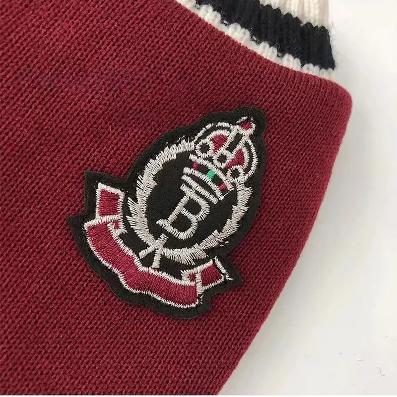 Winter Dog Sweater | College Style V-neck Knitwear for Small Dogs & Puppies – Cozy Puppy Vest & Kitty Jacket