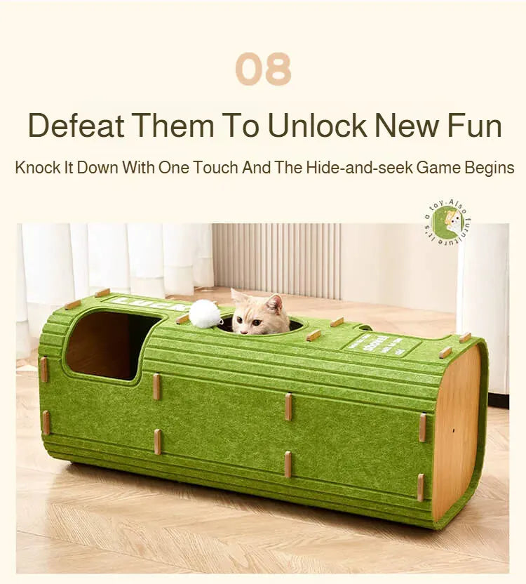 Winter Double Enclosed Cat House - Tree Hole Design MultiLayer Scratching Board