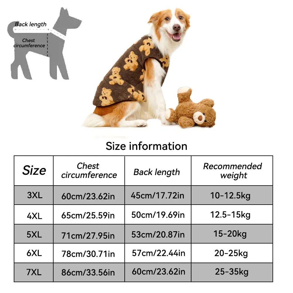 Winter Pet Flannel Coat | Warm Dog & Cat Pajamas for Small to Large Breeds – M to 7XL, 5-35kg