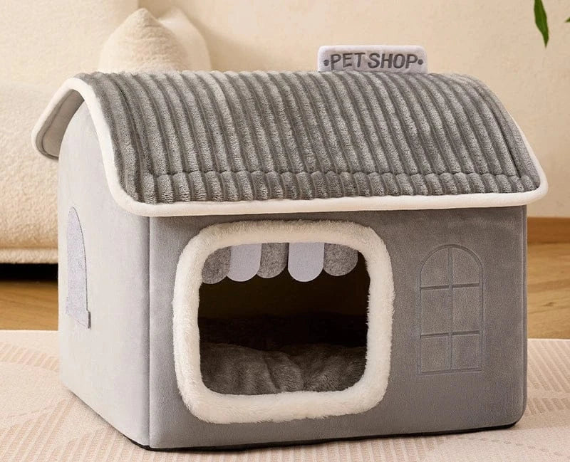 Winter Pet House - Foldable Cat Dog Cave Bed Portable Washable Puppy Shelter