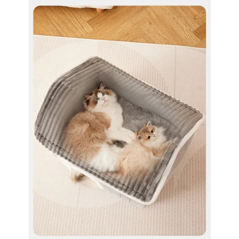 Winter Pet House - Foldable Cat Dog Cave Bed Portable Washable Puppy Shelter