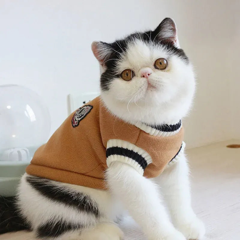 Winter Pet Sweater Pullover | Cozy Dog & Cat Vest, Puppy Jacket & Kitty Costume