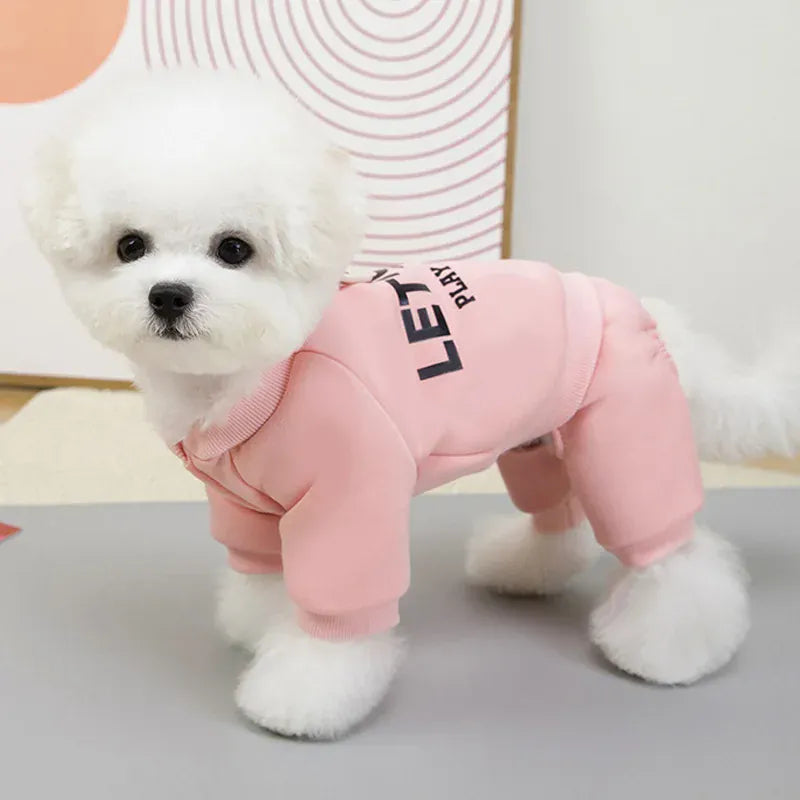 Winter Warm Dog Coat | Small & Medium Dog Hoodie, Thickened Jumpsuit for Puppies | Soft & Cozy Pet Clothes