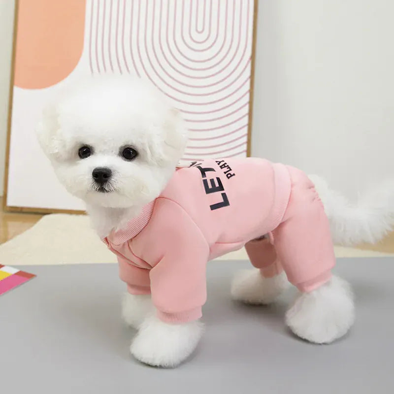 Winter Warm Dog Coat | Small & Medium Dog Hoodie, Thickened Jumpsuit for Puppies | Soft & Cozy Pet Clothes