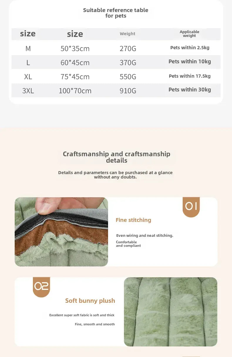 Winter Warm Dog Mat - Removable Washable Kennel Mattress with Plush Corduroy Cover, Egg Crate Orthopedic Support for Large Dogs